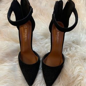 black close toed stilettos